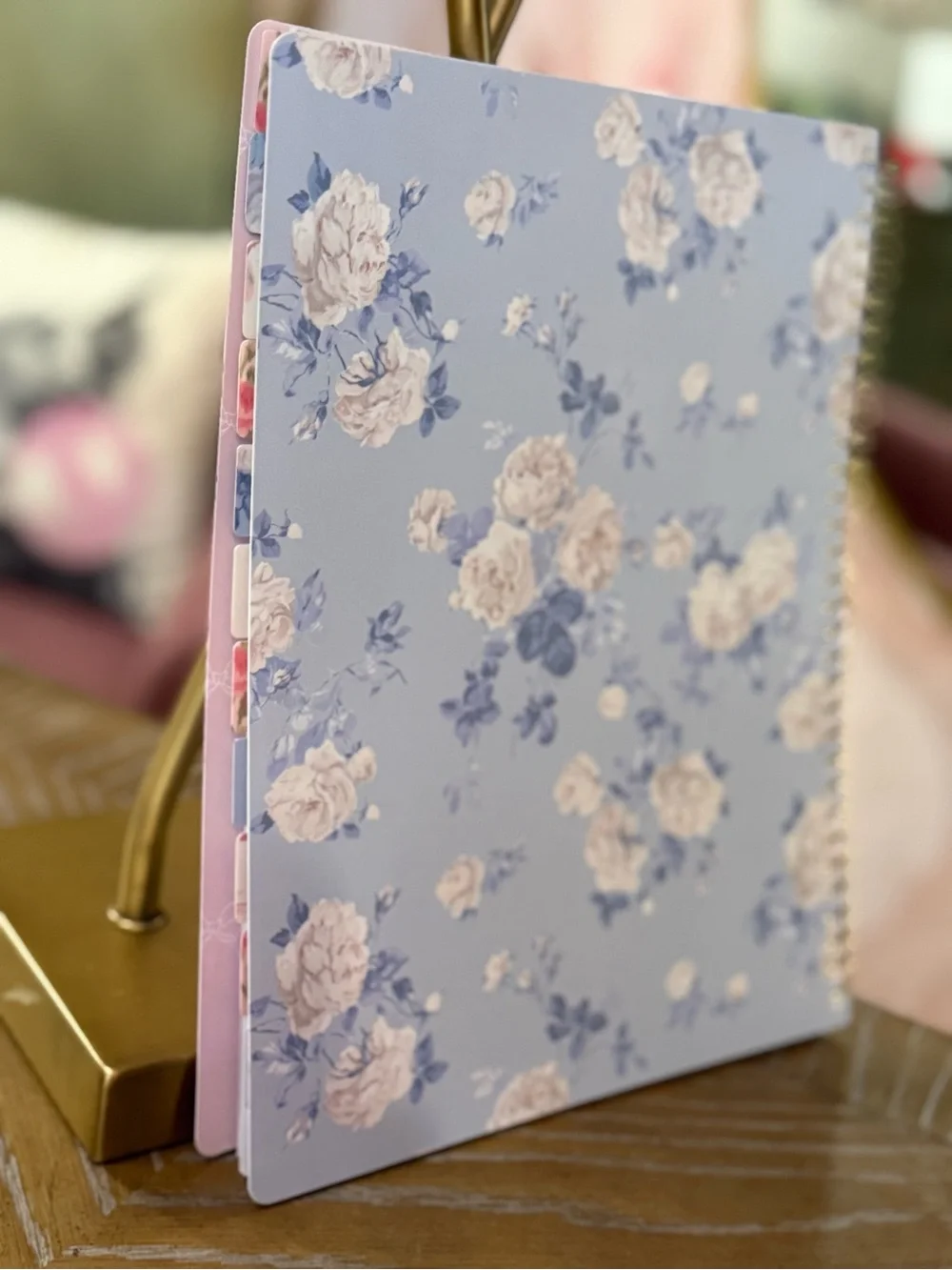 LoveShackFancy x Target Yoobi Planner Everblooming rosettes Whisper Blue